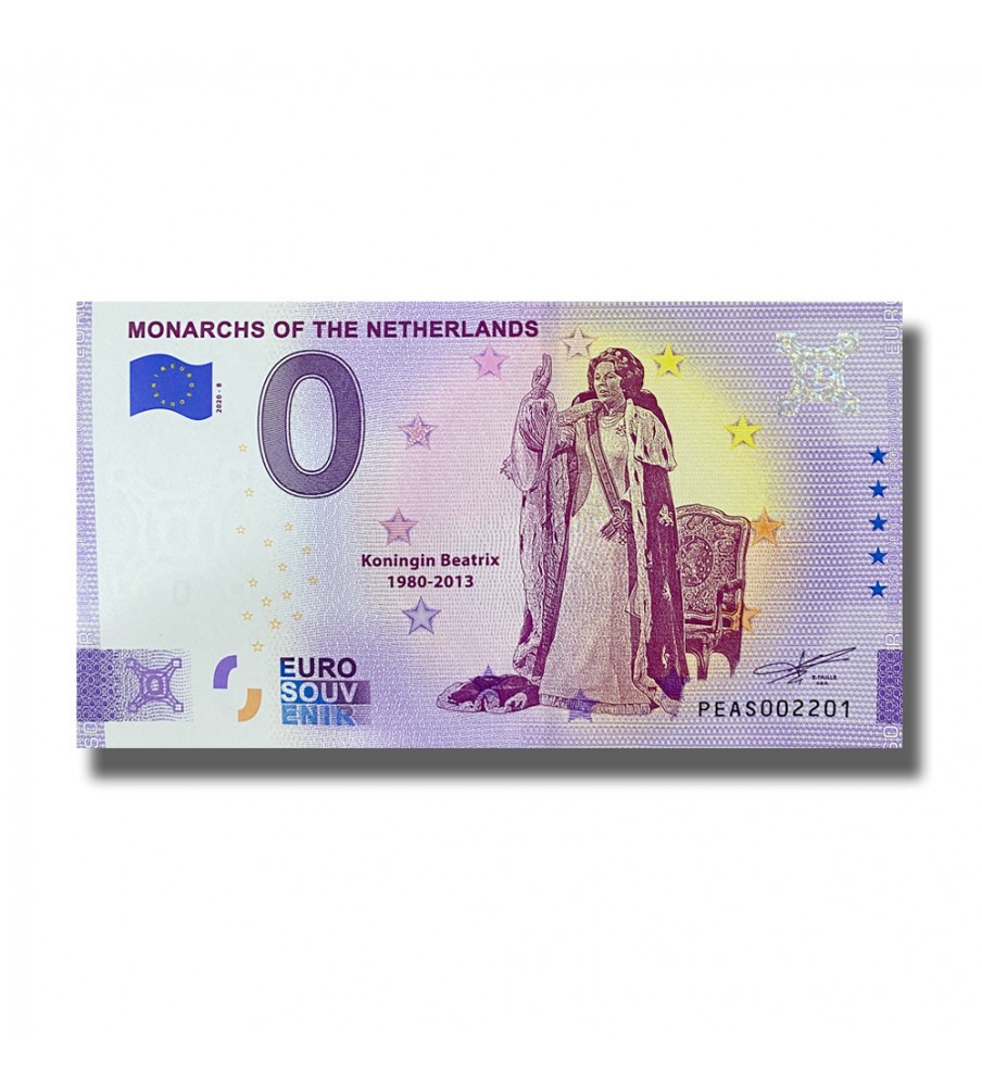 0 Euro Souvenir Banknote Monarchs of the Netherlands Beatrix Netherlands PEAS 2020-8