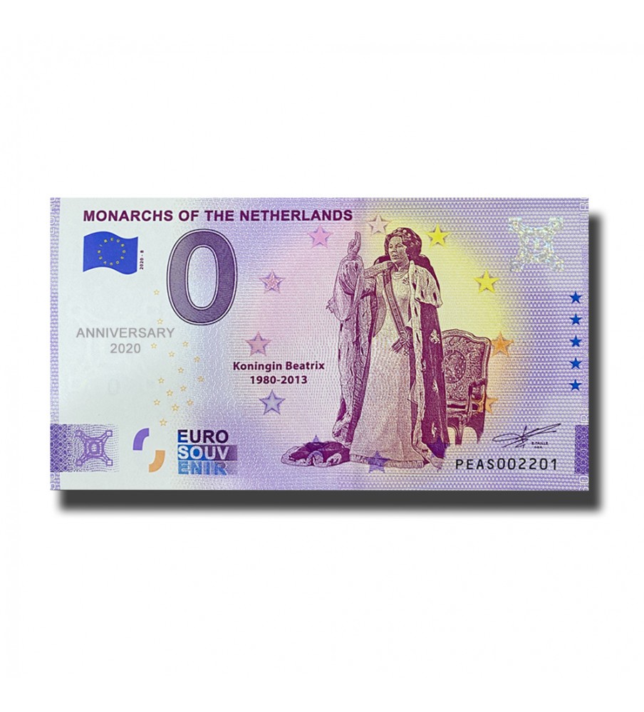 Anniversary 0 Euro Souvenir Banknote Monarchs of the Netherlands Beatrix PEAS 2020-8