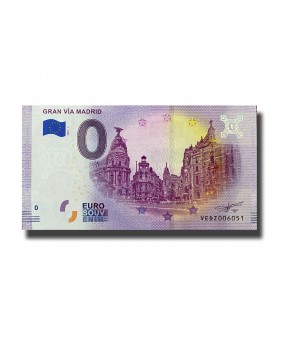 0 Euro Souvenir Banknote Gran Via Madrid Spain VEDZ 2020-1