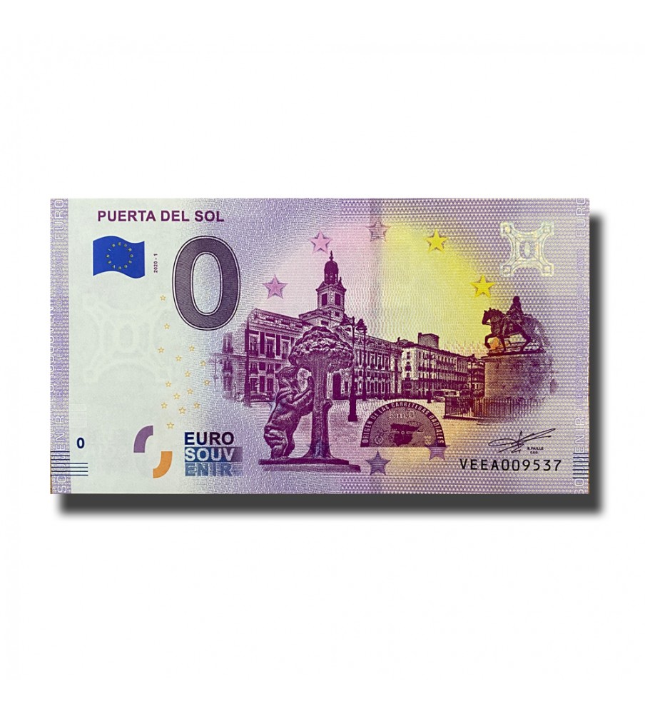 0 Euro Souvenir Banknote Puerta Del Sol Spain VEEA 2020-1