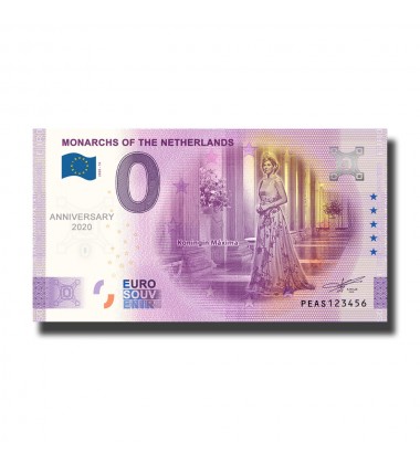 Anniversary 0 Euro Souvenir Banknote Monarchs Koningin Maxima Netherlands PEAS 2020-10