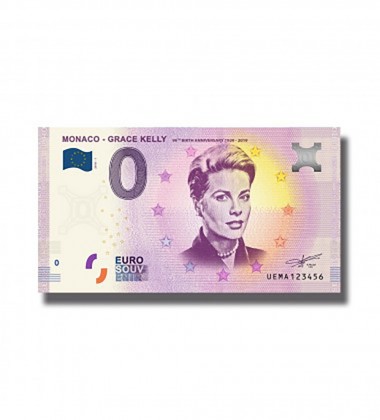 0 Euro Souvenir Banknote 000001-100 Grace Kelly Monaco UEMA 2018-1