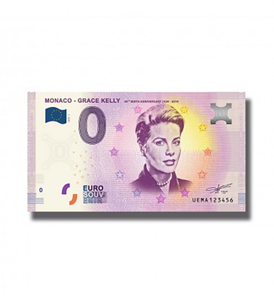 0 Euro Souvenir Banknote 000001-100 Grace Kelly Monaco UEMA 2018-1