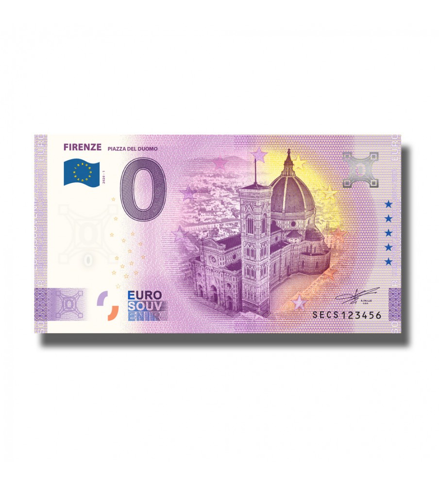 0 Euro Souvenir Banknote Firenze Italy SECS 2020-1