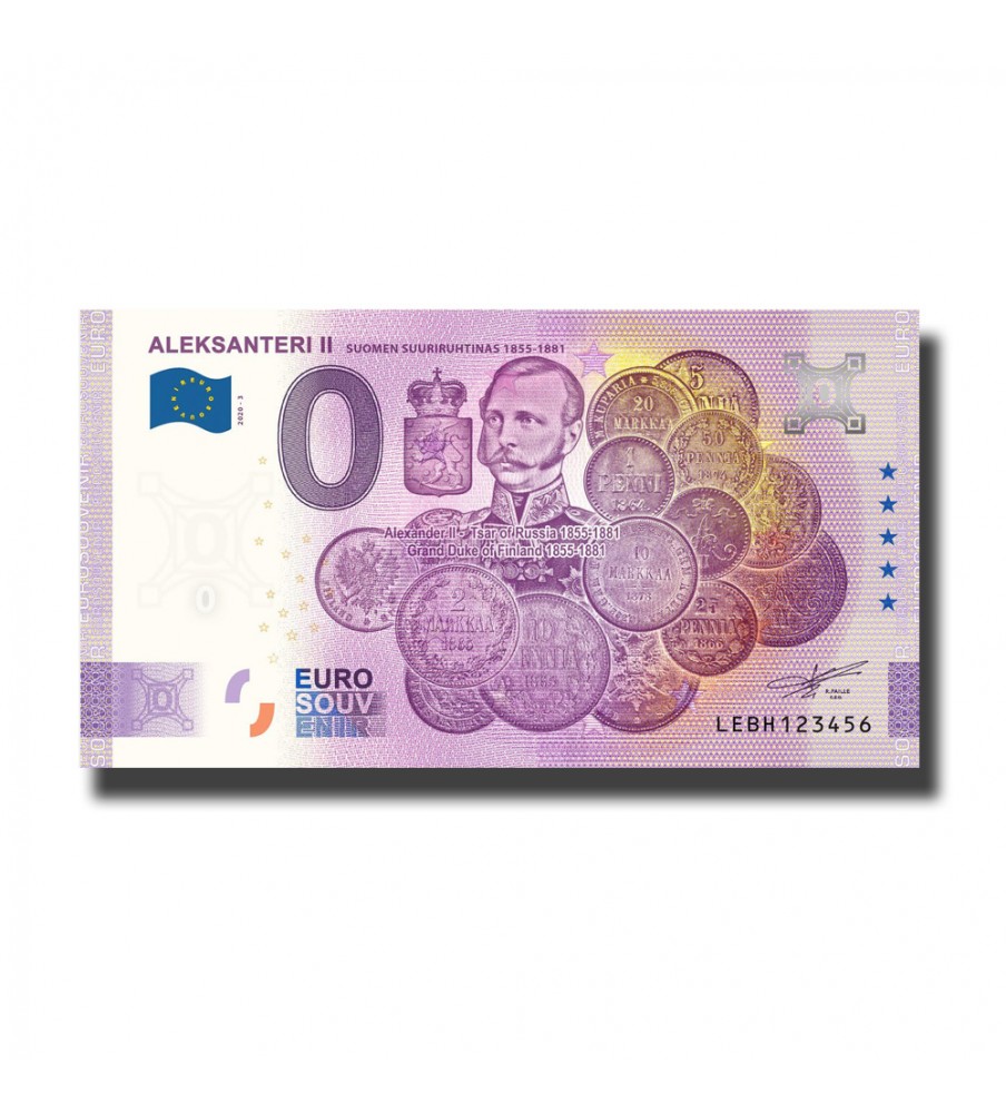 0 Euro Souvenir Banknote Aleksanteri II LEBH 2020-3