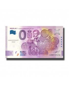 ANNIVERSARY 0 EURO SOUVENIR BANKNOTE NIKOLAI I FINLAND LEBH 2020-2