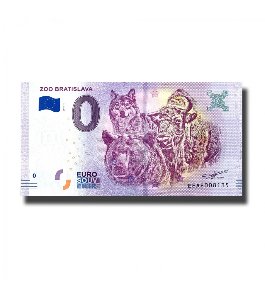 0 EURO SOUVENIR BANKNOTE ZOO BRATISLAVA SLOVAKIA EEAE 2018-1