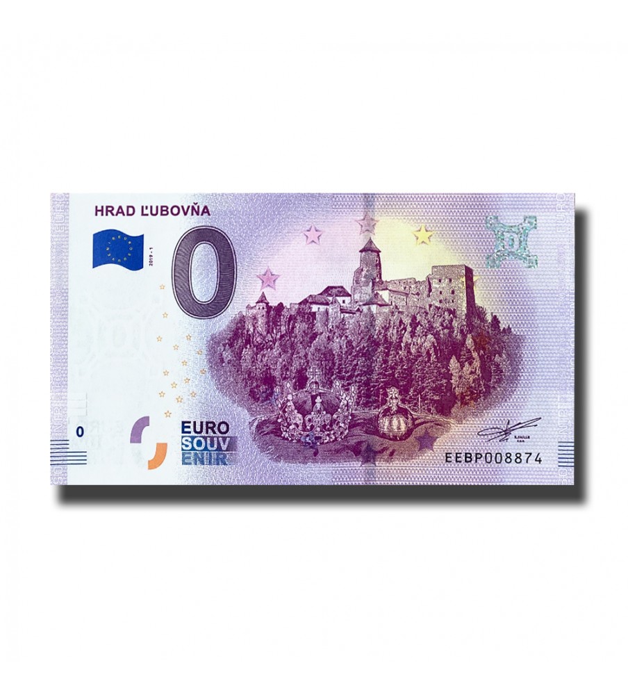 0 EURO SOUVENIR BANKNOTE HRAD LUBOVNA SLOVAKIA EEBP 2019-1