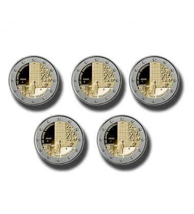 2020 Germany A D F G J 50 Jahre Kniefall Von Warschau 2 Euro Coin Set of 5