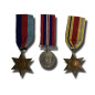 1943-45 WW2 Set of 3 Medals With Original Certificate and Ribbons