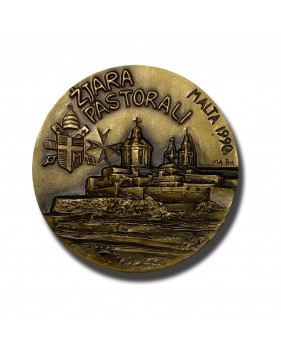 1990 POPE VISIT IN MALTA MEDAL BRONZE