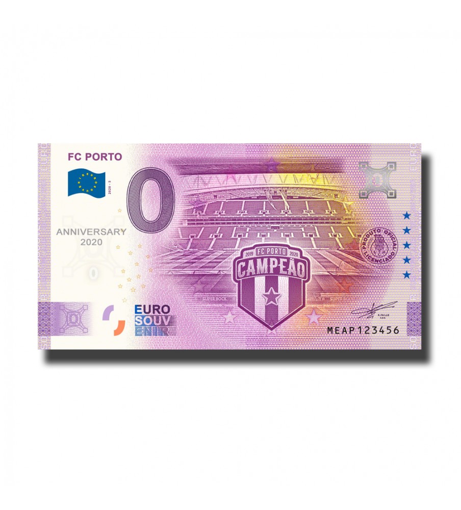 Anniversary 0 Euro Souvenir Banknote FC Porto Portugal MEAP 2020-5