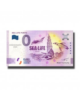 Anniversary 0 Euro Souvenir Banknote Sea Life Porto Portugal MEBT 2020-2