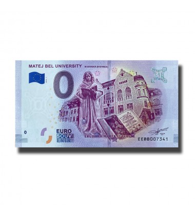 0 EURO SOUVENIR BANKNOTE MATEJ BEL UNIVERSITY SLOVAKIA EEBB 2018-1