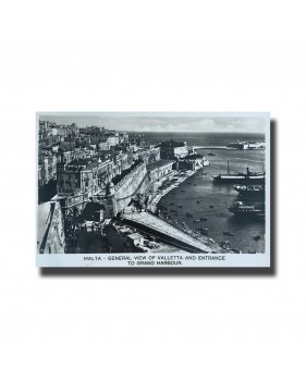 Malta Postcard - General View of Valletta & Entrance To Grand Harbour New Unused