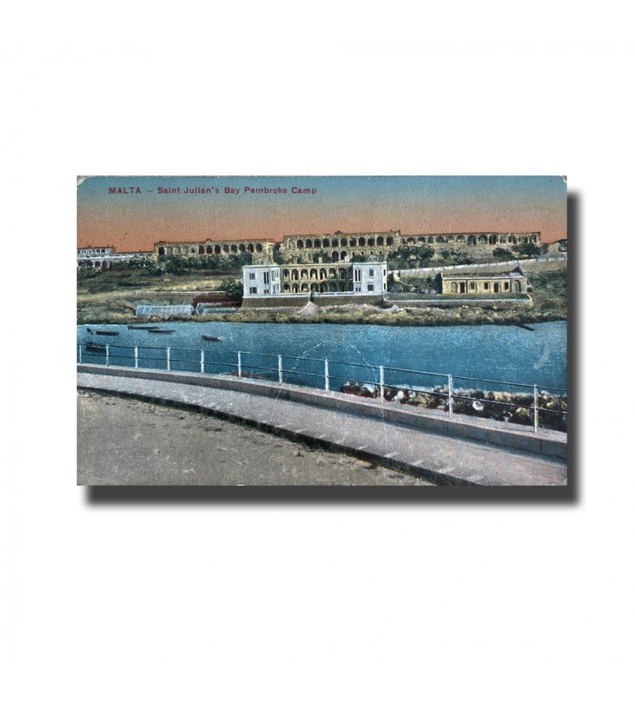 Malta Postcard - St. Julians's Bay Pembroke Camp, Used