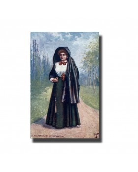 Malta Postcard - A Maltese Lady With Faldetta, Made In England