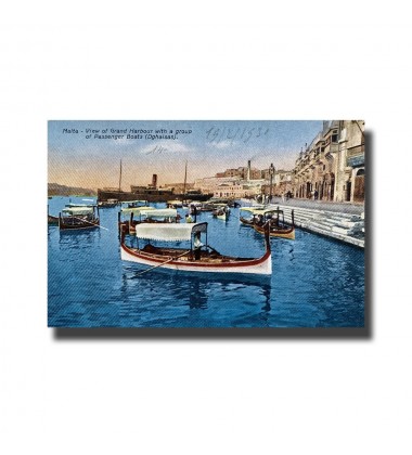 Malta Postcard - Group Of Passenger Boats (Dghaisas), New Unused, Made in Italy