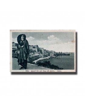 Malta Postcard - General View and Lady With Faldetta, New Unused, Made in Italy