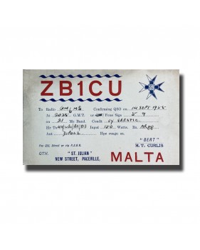 Malta Radio Communication Postcard ZB1CU