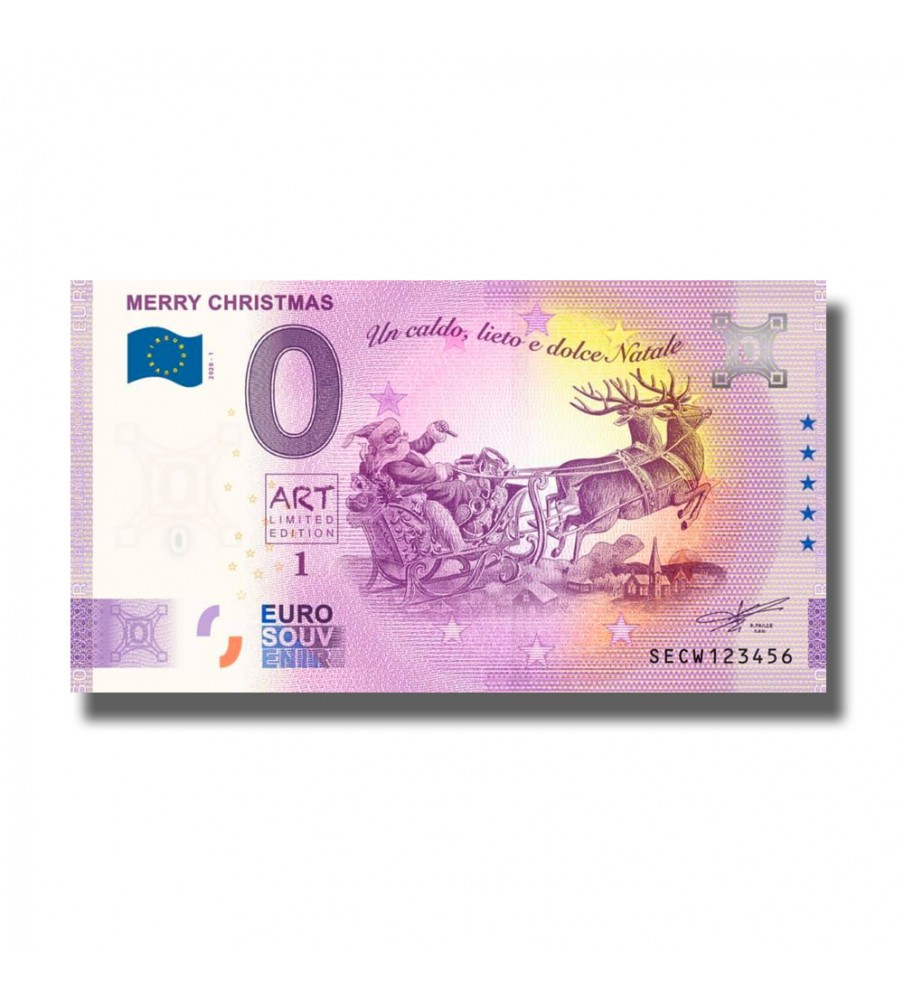 0 Euro Souvenir Banknote Merry Christmas Italy SECW 2020-1