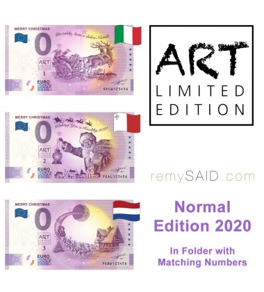 0 Euro Souvenir Banknote Merry Christmas Set of 3 Italy Malta Netherlands 2020-1