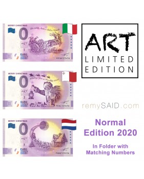 0 Euro Souvenir Banknote Thematic Merry Christmas Set of 3 Italy Malta Netherlands 2020-1