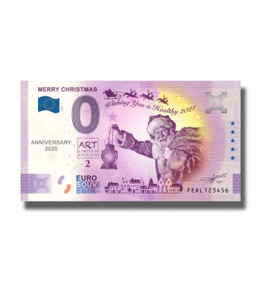 Anniversary 0 Euro Souvenir Banknote Merry Christmas Malta FEAL 2020-1