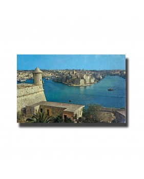 Malta Postcard - Grand Harbour with the old city of Senglea, New Unused