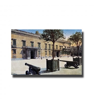 Malta Postcard - The Public Library Valletta, G.G.M, Made In Italy