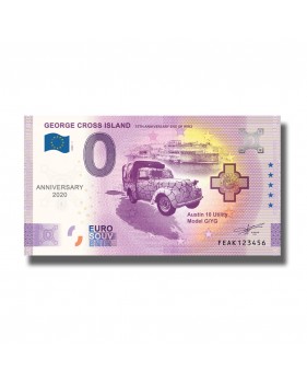 Anniversary 0 Euro Souvenir Banknote George Cross Island MALTA FEAK 2020-1