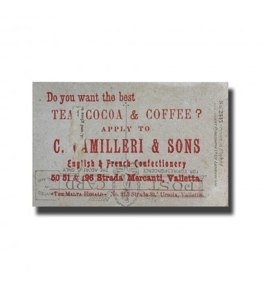 Malta Postcard - Camilleri & Sons Confectionery, Printed in England