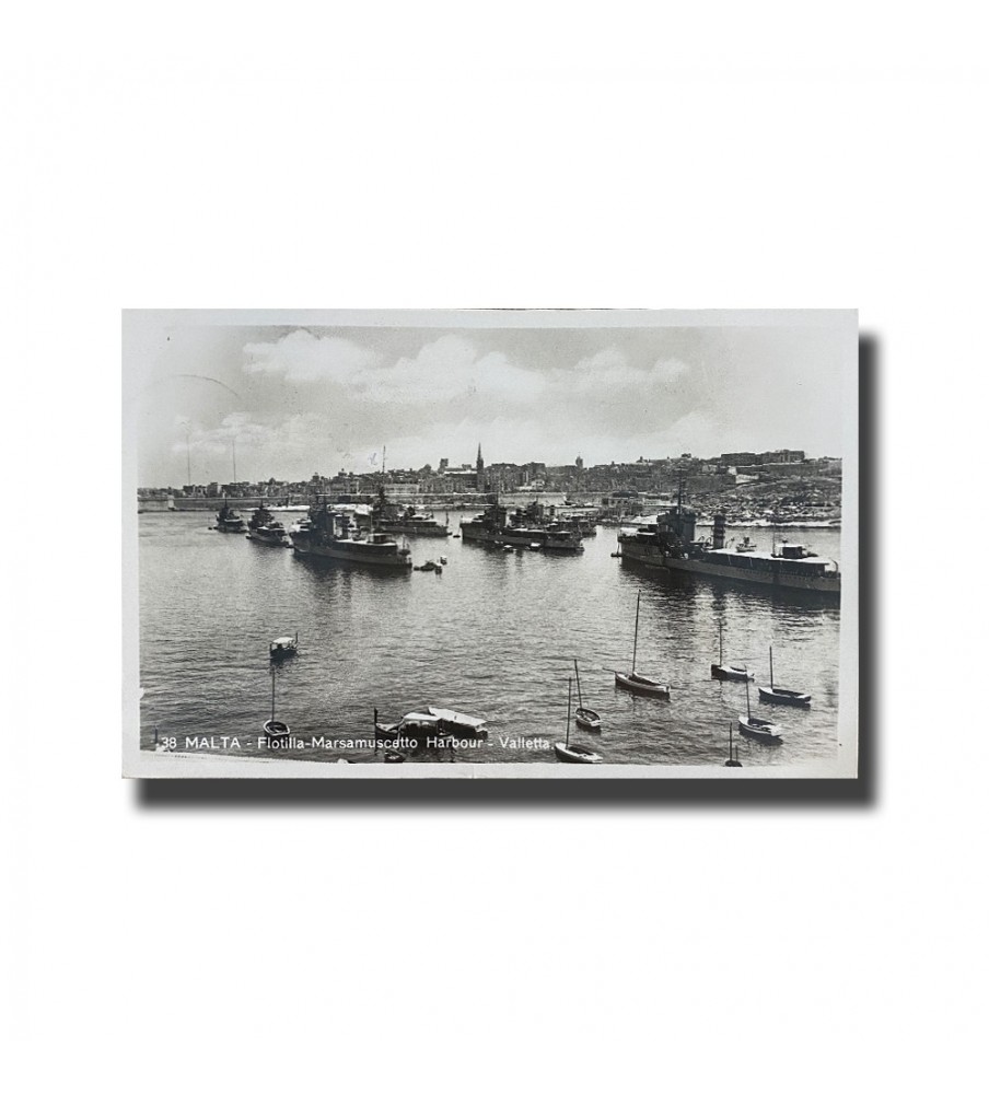 Malta Postcard - Flotilla Marsamusxetto Harbour,Used With Stamp and Cancellation