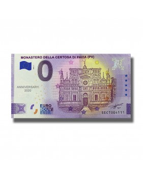 Anniversary 0 Euro Souvenir Banknote Monastero Della Certosa Di Pavia Italy SECT 2020-1