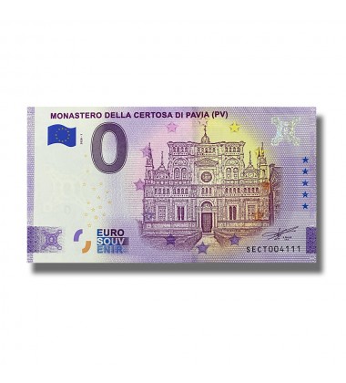 0 Euro Souvenir Banknote Monastero Della Certosa Di Pavia Italy SECT 2020-1