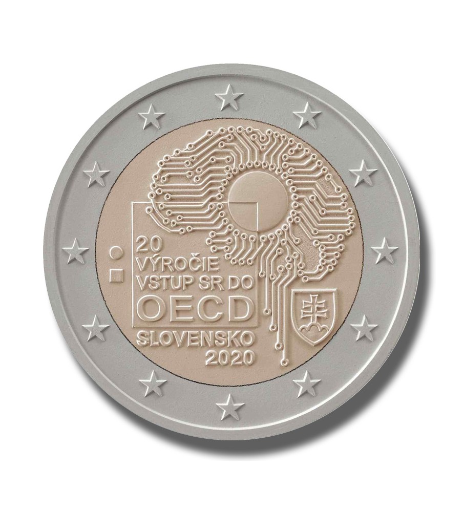 2020 Slovakia 20th Anniversary OECD 2 Euro Coin