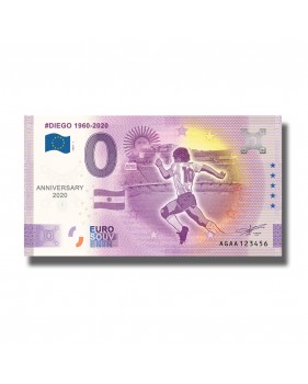 Anniversary 0 Euro Souvenir Banknotes DIEGO 1960 - 2020 Argentina AGAA 2020-1
