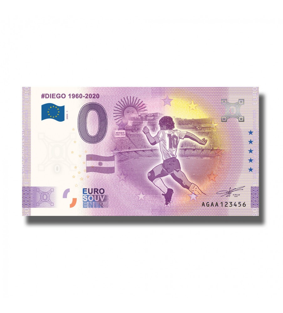 0 Euro Souvenir Banknotes DIEGO 1960 - 2020 Argentina AGAA 2020-1