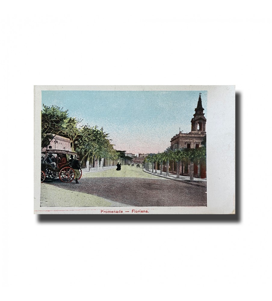 Malta Postcard - Promenade Floriana, Used With Cancellation