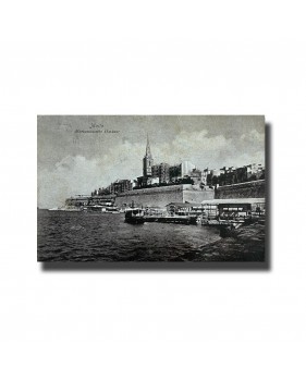 Malta Postcard - Marsamuscetto Harbour, Used, Printed in Saxony