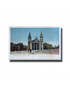 Malta Postcard - St. Publio's Church Floriana, Used