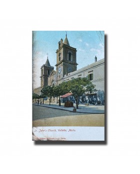 Malta Postcard - St. John's Church, Used With Stamp and Cancellation