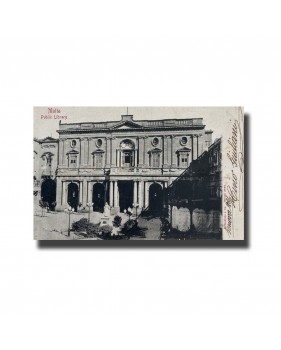 Malta Postcard - Public Library, Used With Stamp and Cancellation