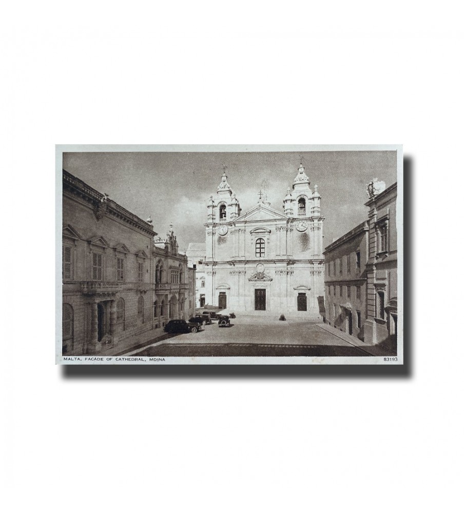 Malta Postcard - Facade Of Cathedral Mdina, New Unused, Made in Britain