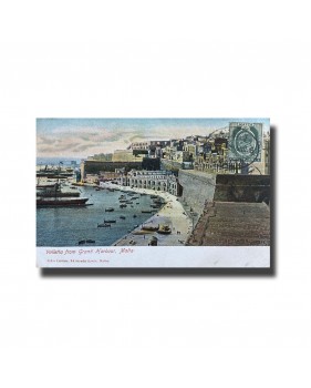 Malta Postcard - Valletta from Grand Harbour, Used With Stamp and Cancellation