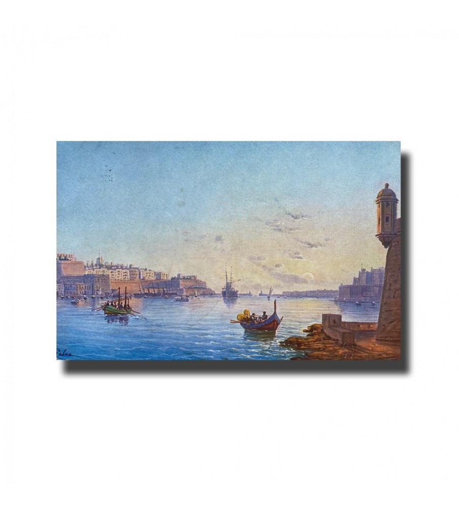 Malta Postcard - The Grand Harbour, Used With Stamp and Cancellation