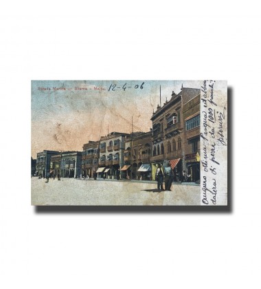 Malta Postcard - Strada Marina, Used With Stamp and Cancellation