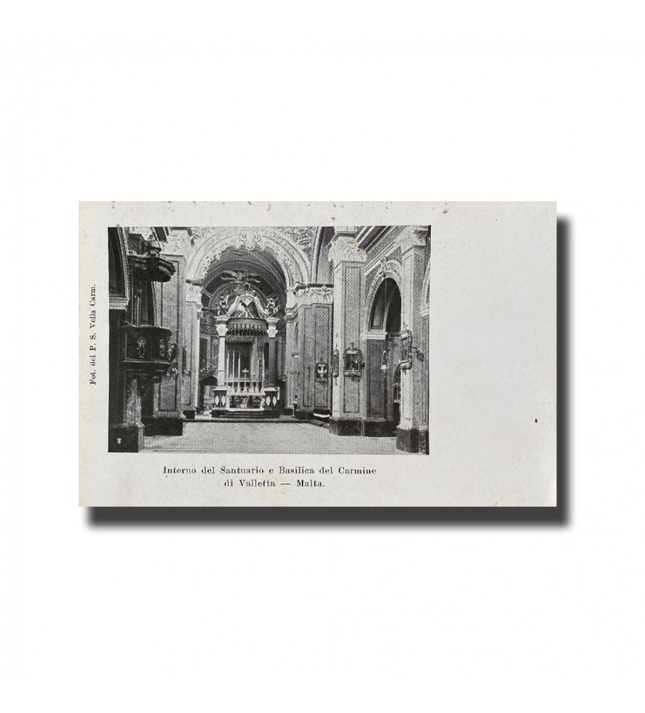 Malta Postcard - Interior of Basilica Valletta, New Unused, Made in Italy