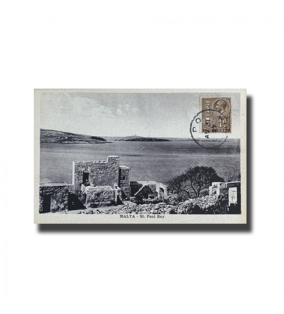 Malta Postcard - St. Paul's Bay With Stamp and Cancellation