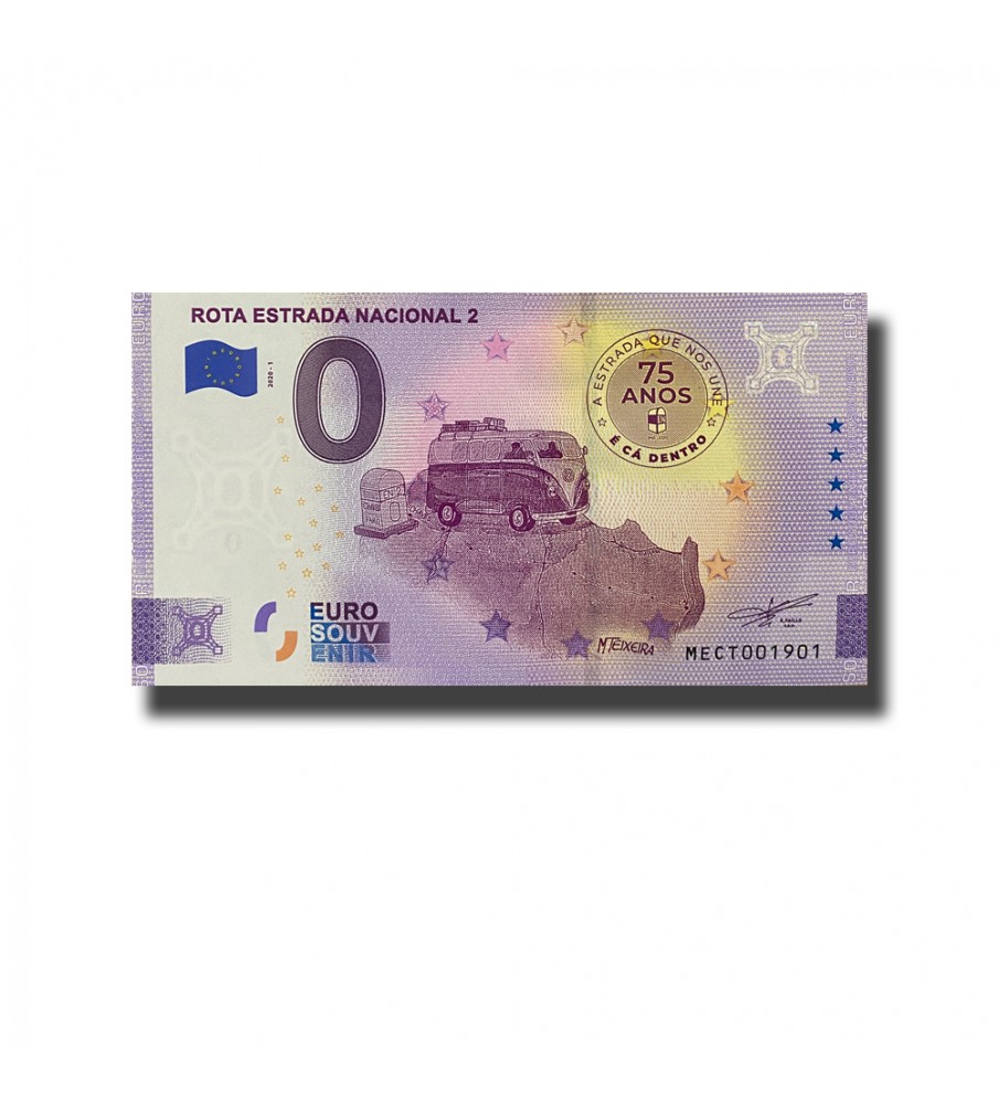 0 Euro Souvenir Banknotes Rota Estrada Nacional 2 Portugal MECT 2020-1